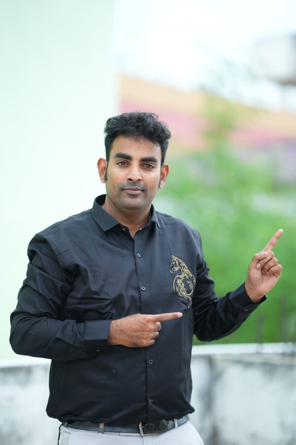 Men’s Classic Black Embroidered Premium Shirt – Slim Fit | Casual & Party Wear